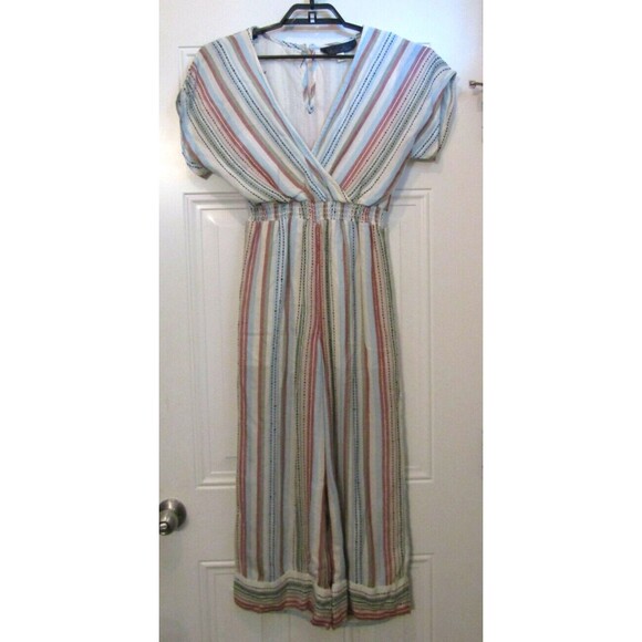 Blue Rain Jumpsuit Striped One Piece Multicolor Pants Suit Womens Size XS - Picture 2 of 7